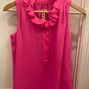 j crew hit pink blouse